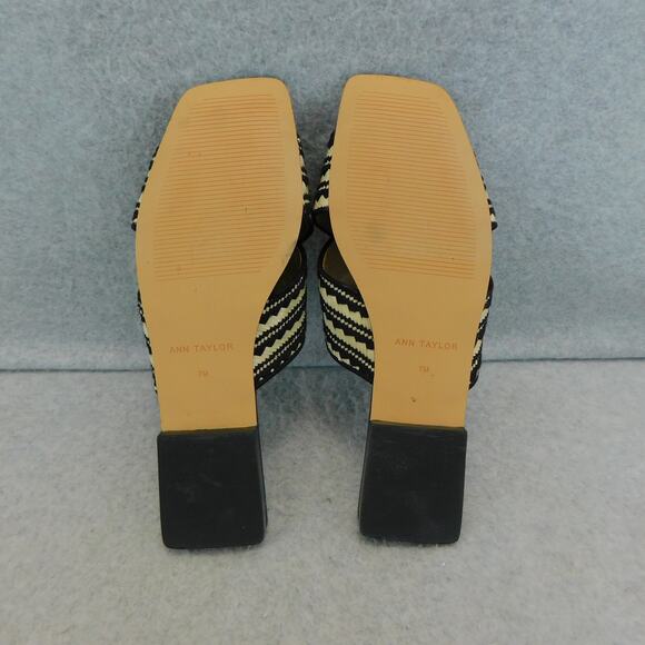 Ann Taylor Women's Flats Woven Straw Crossover Slide Sandals - Size 7 New - Picture 8 of 10
